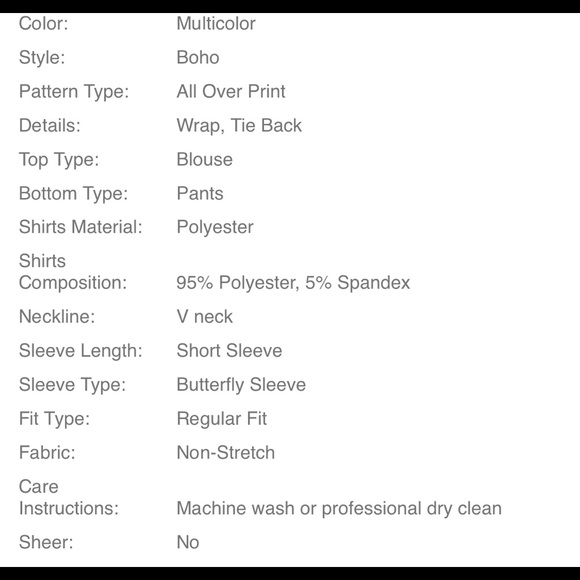 Boho Abstract Print WRAP Crop Top Wide Leg Trouser Pants - Picture 8 of 8